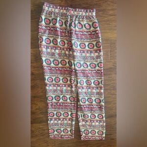 J. Peterman Southwest Road Trip Pants Aztec Print Silk Pull On Luxe Size Medium